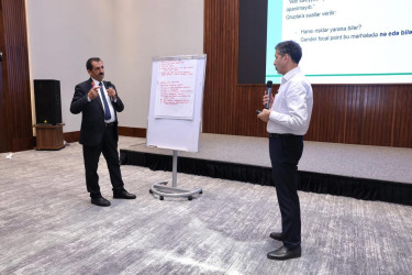 Gender məsələləri üzrə keçirilən tədbirdə Oğuz RİH müavini Aliyə Osmanova iştirak etmişdir