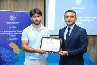 Oğuz rayonunda  “Turizm Sənayesində Dövlət-Özəl Əməkdaşlığı və Şəbəkələşmə” tədbiri keçirilmişdir.