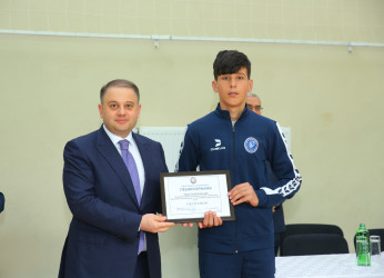 Oğuz Regional Voleybol Klubunun qalib komandası ilə görüş keçirilib