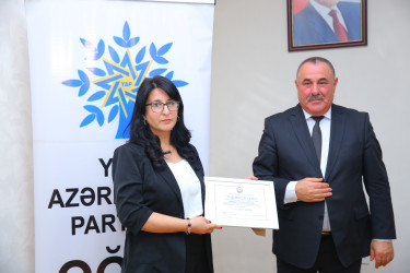 Oğuzda Yeni Azərbaycan Partiyasının yaradılmasının 33-cü ildönümünə həsr edilmiş tədbir keçirilib.
