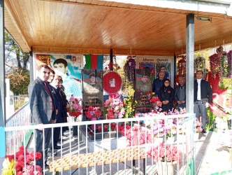 8 Noyabr-Zəfər Gününün beşinci ildönümü münasibətilə Oğuzda şəhid məzarları ziyarət edilib