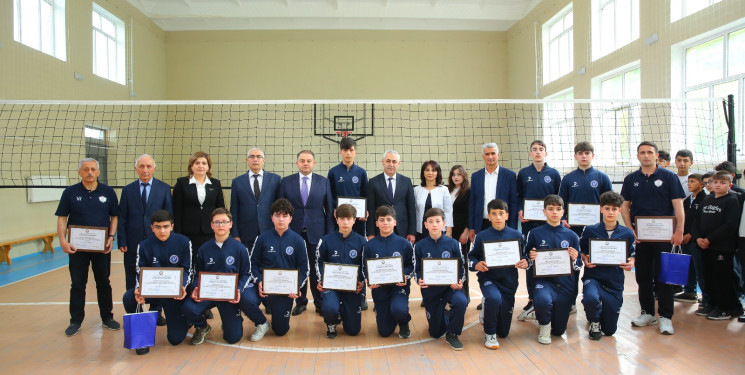 Oğuz Regional Voleybol Klubunun qalib komandası ilə görüş keçirilib