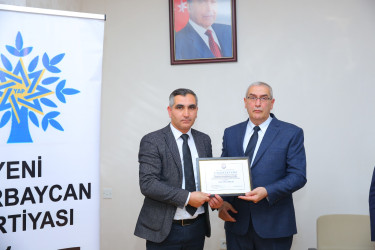 Oğuzda Yeni Azərbaycan Partiyasının yaradılmasının 33-cü ildönümünə həsr edilmiş tədbir keçirilib.